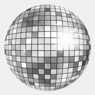 Adesivo de festa de bola de discoteca retrô