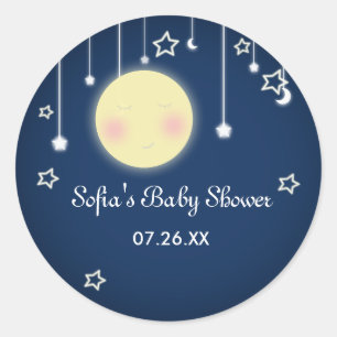 Adesivo de festa de chás de bebê de estrelas da lu