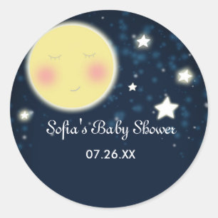 Adesivo de festa de chás de bebê de estrelas da lu