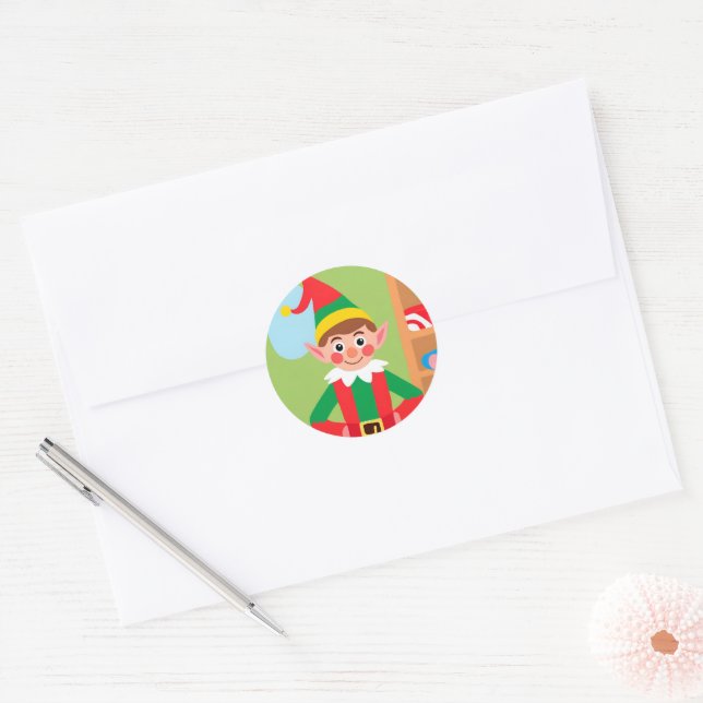 Adesivo de festa de Natal de elfo (Envelope)