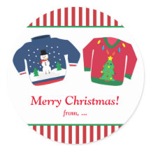 Adesivo de Festa de Natal de Suéteres Feios