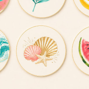 Adesivo de Festa de Verão de Conchas