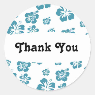 Adesivo de festa floral de flor de hibisco branco