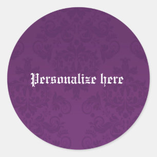 Adesivo de festa personalizado elegante em roxo Da