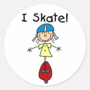 Adesivo de Figura de Palito Eu Ando de Skate