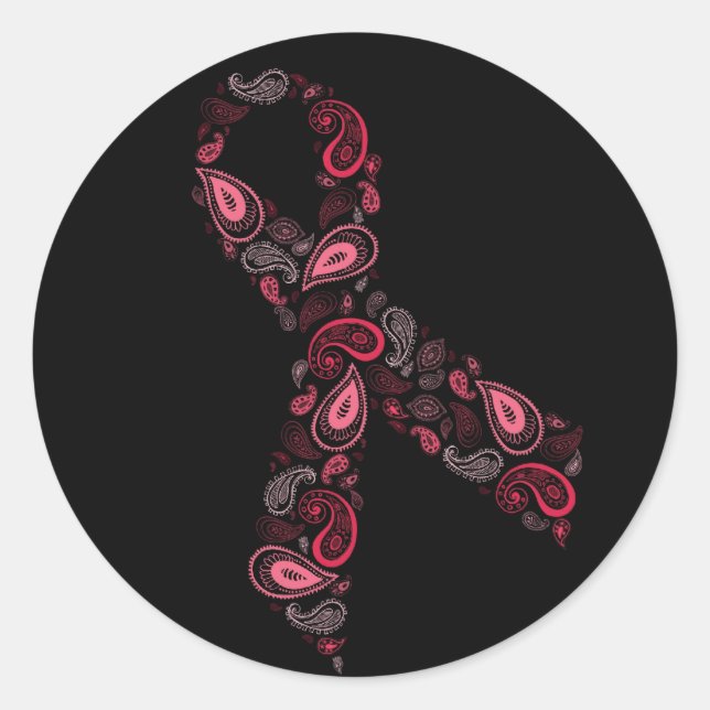 adesivo de fita rosa-paisley - preto (Frente)