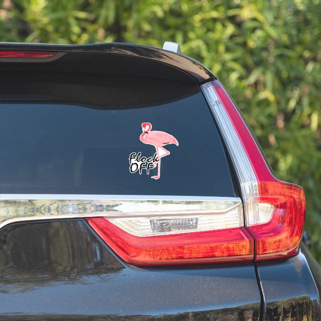 Adesivo de Flamingo Rosa sem Floco (Lado do carro)