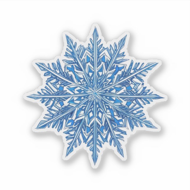 Adesivo de Floco de Neve Azul Gélido (Frente)