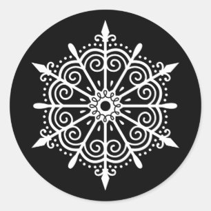Adesivo de floco de neve de Natal preto