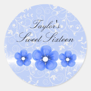Adesivo de Flor Azul Sweet16