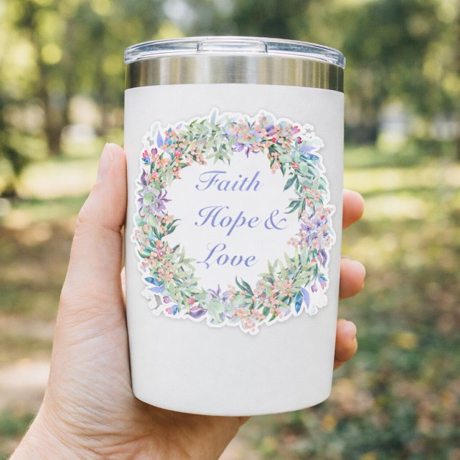 Adesivo de Flor de Coroa de Fé Esperança & Amor (Criador carregado)
