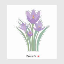 Adesivo de Flor de Crócus Roxo