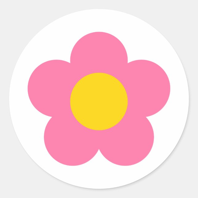 Adesivo de flor rosa fofa (Frente)