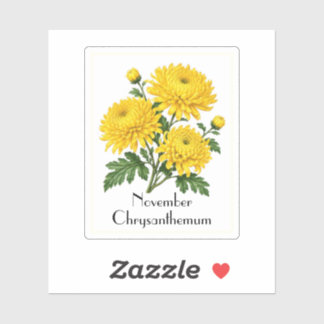 Adesivo de Flores de Crisântemo de Novembro