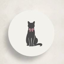 Adesivo de Foca de Gato Clássico Elegante