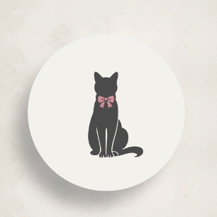 Adesivo de Foca de Gato Clássico Elegante