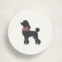 Adesivo de Foca de Poodle Clássico Elegante