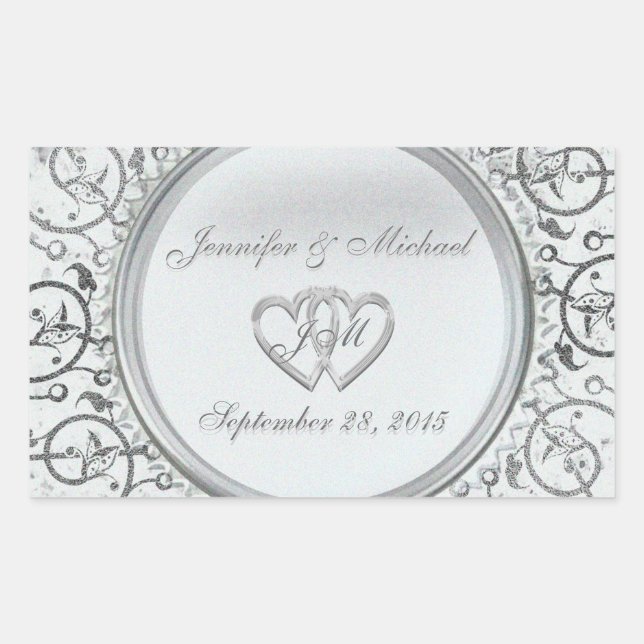 Adesivo de folha prateada personalizável (Frente)