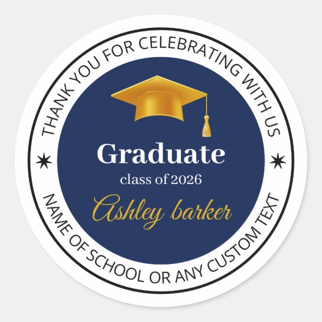Adesivo de Formatura Moderno | Personalizado  (Frente)