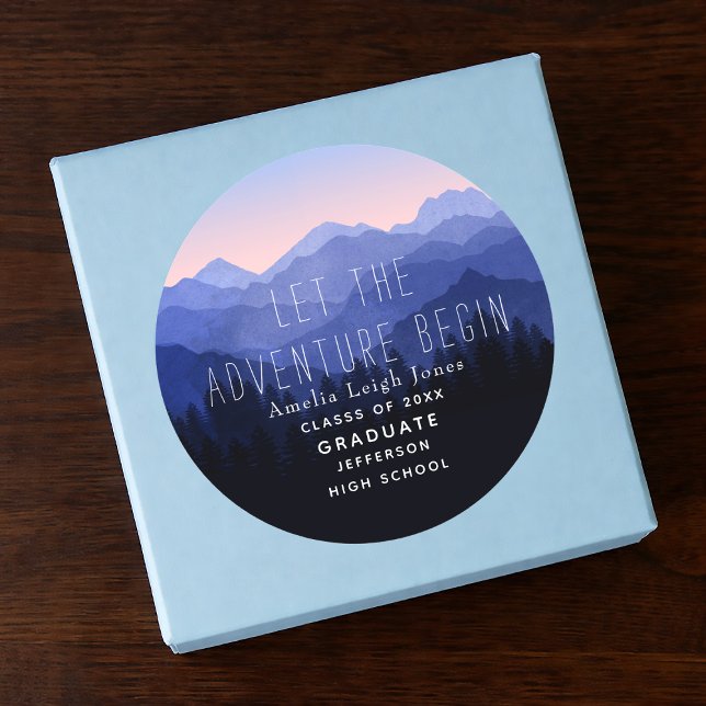 Adesivo de formatura Rustic Blue Mountain (Criador carregado)