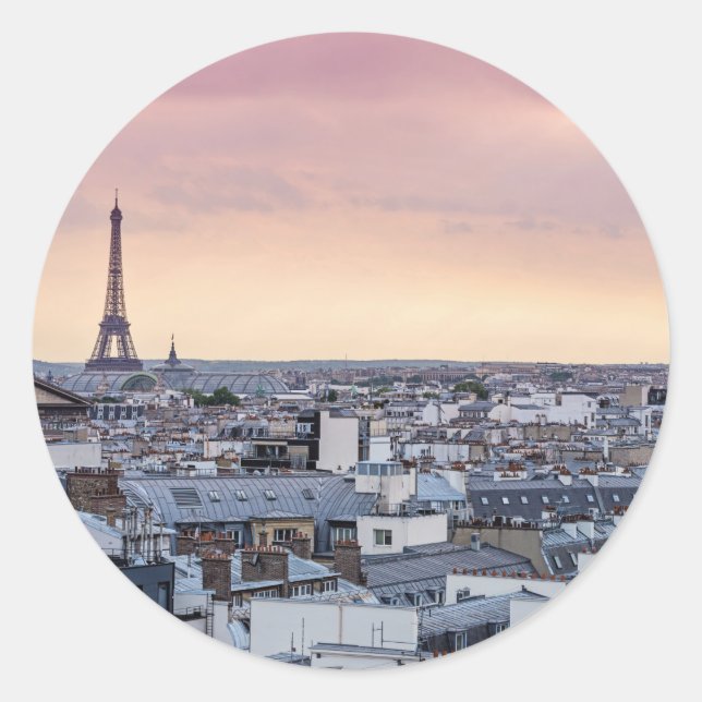 Adesivo de Foto da Torre Eiffel Rosa (Frente)
