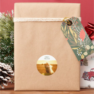 Adesivo de Foto de Agradecimento por Favor de Casa