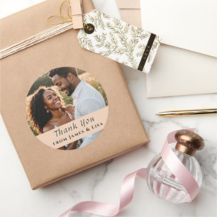 Adesivo de Foto personalizado de Agradecimento de 