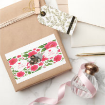 Adesivo de Foto Personalizado Vermelho Floral - Am