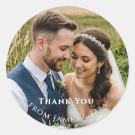 Adesivo de Foto Única de Agradecimento de Casament