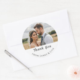 Adesivo de foto única de agradecimento de casament