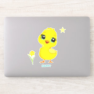Adesivo de Frango Feliz e Divertido