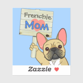 Adesivo de French Bulldog com Placa "Mãe do French
