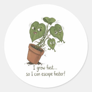 Adesivo de Fuga de Planta Engraçada 