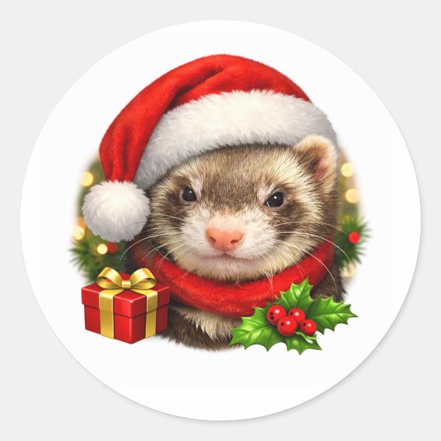 Adesivo de Furão de Natal (Frente)