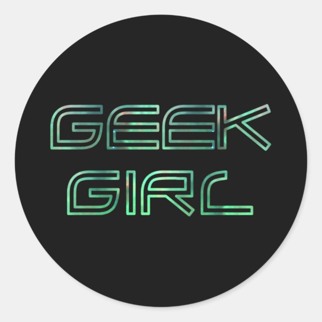 Adesivo de Garota Geek (Frente)