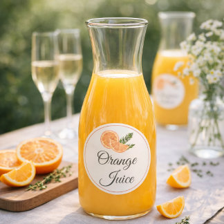 Adesivo de Garrafa de Bar Mimosa de Suco de Laranj