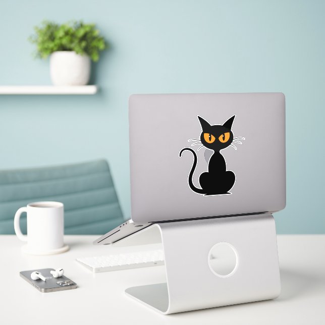 Adesivo de Gatinho Fofo (Laptop na mesa)