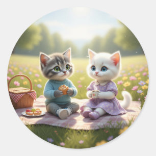 Adesivo de Gatinho Fofo   Tom & Luna Design de Pri