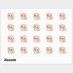 Adesivo de Gatinho Kawaii Arco-Íris Fofinho e Felp
