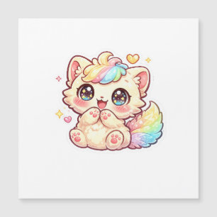Adesivo de Gatinho Kawaii Arco-Íris Fofinho e Felp