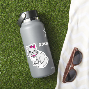 Adesivo de Gatinho Malhado de Cinza e Branco com L