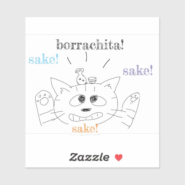 adesivo de gato borachita (Folha)