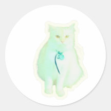 Adesivo de Gato Branco Majestoso, Gatinho Fofo Ele