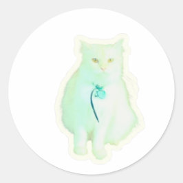 Adesivo de Gato Branco Majestoso, Gatinho Fofo Ele