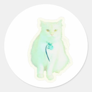 Adesivo de Gato Branco Majestoso, Gatinho Fofo Ele