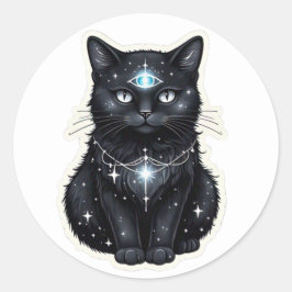 Adesivo de Gato da Galáxia Mística