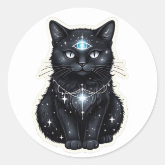Adesivo de Gato da Galáxia Mística