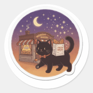 Adesivo de Gato da Padaria da Meia-Noite, Vinil de