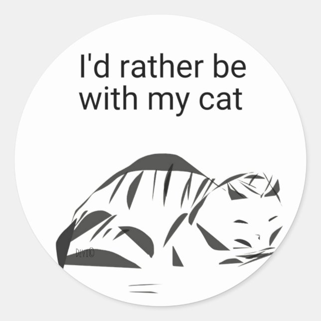 Adesivo de Gato de Design Original Amor (Frente)