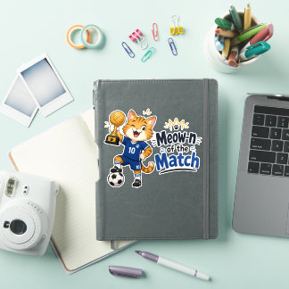 Adesivo de Gato de Futebol do Homem do Jogo